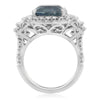 GIA CERTIFIED 11.84CT DIAMOND & AAA SAPPHIRE PLATINUM 3D 3 STONE ENGAGEMENT RING