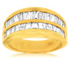 ESTATE 2.0CT DIAMOND 14KT YELLOW GOLD CHANNEL DOUBLE BAGUETTE CHANNEL LOVE RING