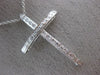 ESTATE LARGE .35CT ROUND DIAMOND 18KT WHITE GOLD 3D CLASSIC CROSS PENDANT #1140