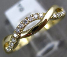 ESTATE .22CT DIAMOND 18K YELLOW GOLD 3D INFINITY 3/4TH ETERNITY ANNIVERSARY RING