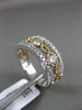 ESTATE WIDE .87CT DIAMOND 18KT WHITE & ROSE GOLD 3/4TH ETERNITY ANNIVERSARY RING