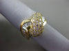 ESTATE WIDE .90CT ROUND & BAGUETTE DIAMOND 14KT YELLOW GOLD 3D CHANNEL PAVE RING