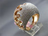 ESTATE EXTRA LARGE 2.53CT DIAMOND 18KT WHITE & ROSE GOLD OPEN FILIGREE DOME RING
