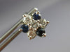 ANTIQUE .95CT DIAMOND & AAA SAPPHIRE 14KT WHITE GOLD STAR BURST EARRINGS #22485