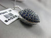 ESTATE LARGE 4.31CT DIAMOND & SAPPHIRE 18K WHITE GOLD CLASSIC HEART LOVE PENDANT