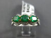 ESTATE 1.44CT DIAMOND & AAA EMERALD 18KT 2 TONE GOLD 3D PAST PRESENT FUTURE RING