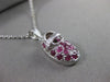 ESTATE .40CT AAA RUBY 14KT WHITE GOLD BABY SHOE PENDANT & CHAIN CUTE!!! #2857