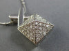 ESTATE LARGE 1.4CT DIAMOND 18K WHITE GOLD TRIANGULAR X LOVE PYRAMID PENDANT #481