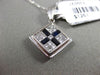 ESTATE .69CT DIAMOND & AAA SAPPHIRE 14KT WHITE GOLD EMERALD CUT FLOATING PENDANT