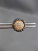 ESTATE .57CT WHITE & BLACK DIAMOND 14KT ROSE & BLACK GOLD CIRCULAR STUD EARRINGS