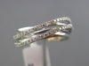 ESTATE .47CT DIAMOND 18KT WHITE GOLD 3D OPEN MULTI ROW CRISS CROSS LOVE RING