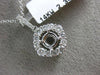 ESTATE .70CT DIAMOND 14KT WHITE GOLD 3D SQUARE HALO SEMI MOUNT FLOATING PENDANT