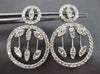 ESTATE LARGE 2.15CT ROUND DIAMOND 14K WHITE GOLD FLOATING CIRCULAR DROP EARRINGS