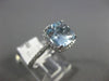 ESTATE 2.03CT DIAMOND & AAA CUSHION CUT AQUAMARINE 14KT WHITE GOLD HALO FUN RING