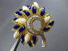 ANTIQUE LARGE .28CT MULTI GEM 18KT TWO TONE GOLD FLOWER LEAF PEACOCK BROOCH PIN