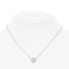 ESTATE .14CT DIAMOND 14KT WHITE GOLD 3D MULTI ROW OPEN FLOWER LOVE NECKLACE