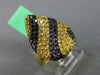 ESTATE 1.58CT DIAMOND & YELLOW SAPPHIRE 18KT BLACK & YELLOW GOLD PEAR SWIRL RING