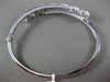 ESTATE LARGE .20CT DIAMOND 14K WHITE GOLD CLASSIC FLOWER CLUSTER BANGLE BRACELET