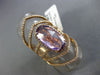 ESTATE EXTRA LARGE 5.0CT DIAMOND & AAA AMETHYST 14KT WHITE GOLD OVAL FLOWER RING