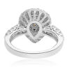 ESTATE WIDE 1.36CT WHITE & FANCY YELLOW DIAMOND 18K 2 TONE GOLD ENGAGEMENT RING