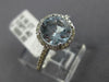 ESTATE 1.91CT DIAMOND & AAA AQUAMARINE 14KT WHITE GOLD 3D HALO ENGAGEMENT RING