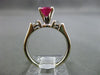 ESTATE 1.25CT DIAMOND & AAA RUBY 14KT WHITE GOLD 3 STONE CLASSIC ENGAGEMENT RING