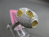 ESTATE LARGE .94CT WHITE & FANCY YELLOW DIAMOND 18KT GOLD CIRCLE DOME HEART RING