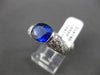 ESTATE LARGE 4.47CT DIAMOND & SAPPHIRE PLATINUM 3D SEMI BEZEL ENGAGEMENT RING
