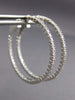 ESTATE LARGE .83CT DIAMOND 14K WHITE GOLD 3D DOUBLE SIDED HOOP HANGING EARRINGS