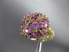 ANTIQUE LARGE & WIDE 7.21CT MULTI COLOR SAPPHIRE 14KT YELLOW GOLD FUN CANDY RING