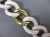 ESTATE .40CT DIAMOND 18KT YELLOW GOLD 3D WHITE ENAMEL ITALIAN LINK BRACELET