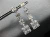 ESTATE LARGE 2.41CT DIAMOND 18KT WHITE GOLD 3D SQUARE JOURNEY HANGING EARRINGS