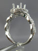 ESTATE 1.11CT DIAMOND 14KT WHITE GOLD 3D ROUND HALO SEMI MOUNT ENGAGEMENT RING