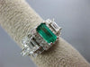 ANTIQUE 2.19CT DIAMOND & AAA EMERALD 14KT WHITE GOLD 3D ENGAGEMENT RING #16061
