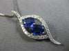 LARGE 1.6CT DIAMOND & AAA SAPPHIRE 14K WHITE GOLD LEAF INFINITY FLOATING PENDANT