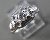 ANTIQUE .30CT DIAMOND 18KT WHITE GOLD SOLITAIRE FILIGREE ENGAGEMENT RING #21512