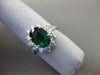 ESTATE 3.47CT DIAMOND & EMERALD PLATINUM 18K YELLOW GOLD ENGAGEMENT RING E/F VVS