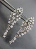 ESTATE LARGE 2.35CT DIAMOND 14KT WHITE GOLD 3D CLUSTER LEAF HANGING EARRINGS