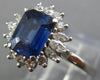 ESTATE WIDE 2.21CT DIAMOND & AAA SAPPHIRE PLATINUM FLOWER ENGAGEMENT RING #26327