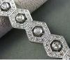 ESTATE LONG 3.34CT DIAMOND 14KT WHITE GOLD 3D MILGRAIN HEXAGON TENNIS BRACELET