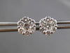 ESTATE 1.0CT DIAMOND 14KT WHITE GOLD 3D FLOWER CLUSTER STUD EARRINGS 7mm #24562