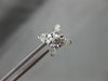 ANTIQUE 1.13CT ROUND & PEAR CUT DIAMOND 14KT WHITE GOLD CLUSTER EARRINGS #17126