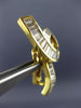 ESTATE EXTRA LARGE 5.10CT BAGUETTE DIAMOND 18KT YELLOW GOLD 3D CLIP ON EARRINGS