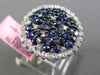 ESTATE LARGE 2.20CT DIAMOND & SAPPHIRE 14KT WHITE GOLD CLUSTER ROUND FLOWER RING