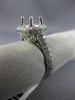 ESTATE WIDE 1.32CT DIAMOND 14K WHITE GOLD SQUARE HALO SEMI MOUNT ENGAGEMENT RING