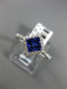 ESTATE WIDE .72CT DIAMOND & AAA SAPPHIRE 18K WHITE GOLD CLASSIC SQUARE HALO RING