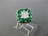 LARGE 1.35CT DIAMOND & AAA EMERALD 14K WHITE GOLD MULTI SHAPE SQUARE FLOWER RING