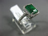 WIDE 1.92CT DIAMOND & AAA EMERALD 14KT WHITE GOLD FILIGREE HALO ENGAGEMENT RING