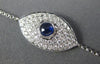 ESTATE 1.48CT DIAMOND & AAA SAPPHIRE 18KT WHITE GOLD EVIL EYE LUCKY FUN BRACELET