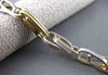 ESTATE WIDE & LONG 14K 2 TONE GOLD HANDCRAFTED FANCY LINK BRACELET #22869